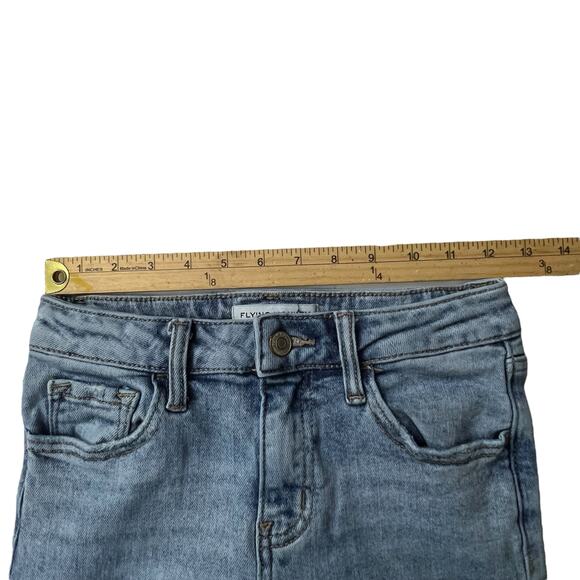 Flying Monkey Youth High Rise Cargo Jeans Size 12 Adjustable Waist Utility Denim - Picture 6 of 10